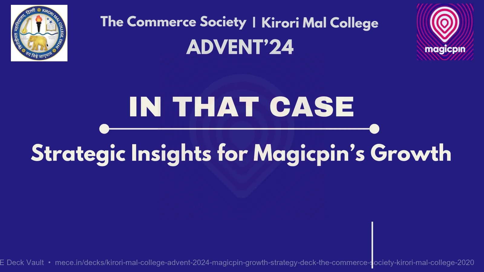 Kirori Mal College ADVENT 2024 - Magicpin Growth Strategy Deck slide 1 of 10